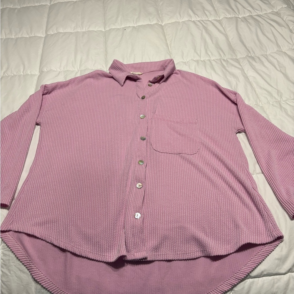 Pink Button Down Shirt for Women